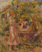 Pierre-Auguste Renoir Three Figures in Landscape painting